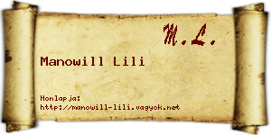 Manowill Lili névjegykártya